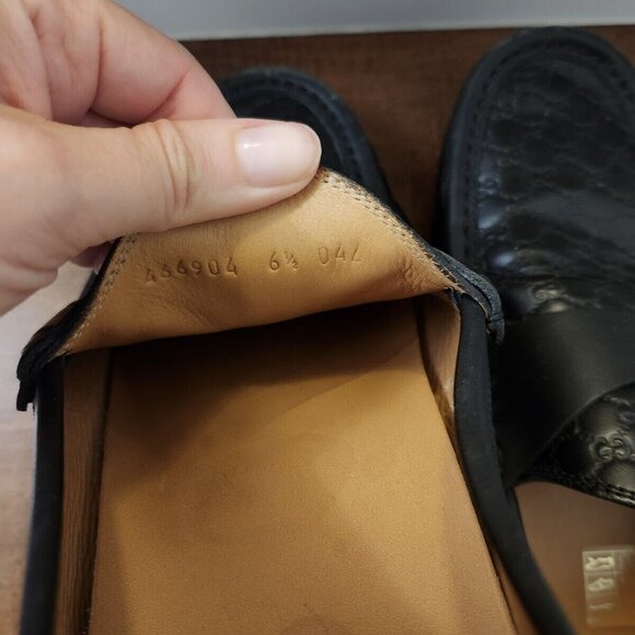Gucci black guccissima leather loafers in size 6.5 UK men's - Picture 10 of 12